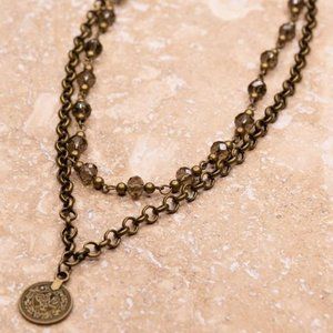 Jewels Are A Girls Bestfriend Beaded Coin Necklace